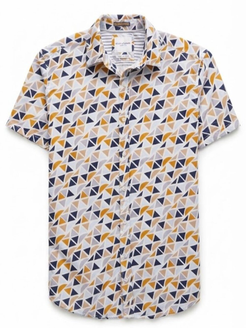 ✨️ Denim & Flower Men’s Short-Sleeve Geometric Triangle Shirt
